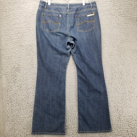 Michael Kors Jeans Womens 14 Blue Stretch Dark Wash Mid Rise Bootcut - Picture 8 of 16
